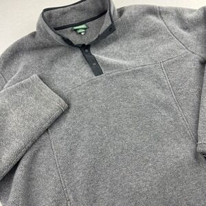 Vintage L.L. Bean Jacket Mens XXL Tall‎ Gray Fleece Full Zip Coat Snap